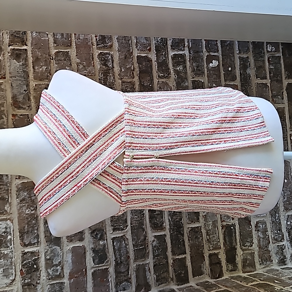 Madewell Bouclé Stripe Cross Back Tank Top - Picture 4 of 4